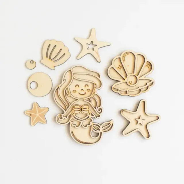 Studio de Rijk Play Tray Mermaid vassoi legno set 3 pz 10 cm