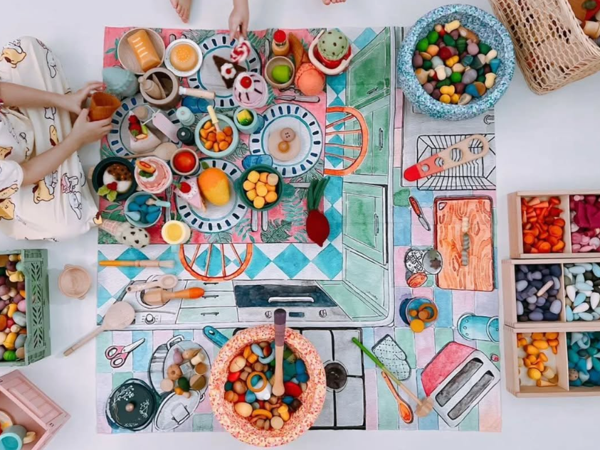 Wonderie In The Kitchen telo gioco cotone bio 100x100 cm
