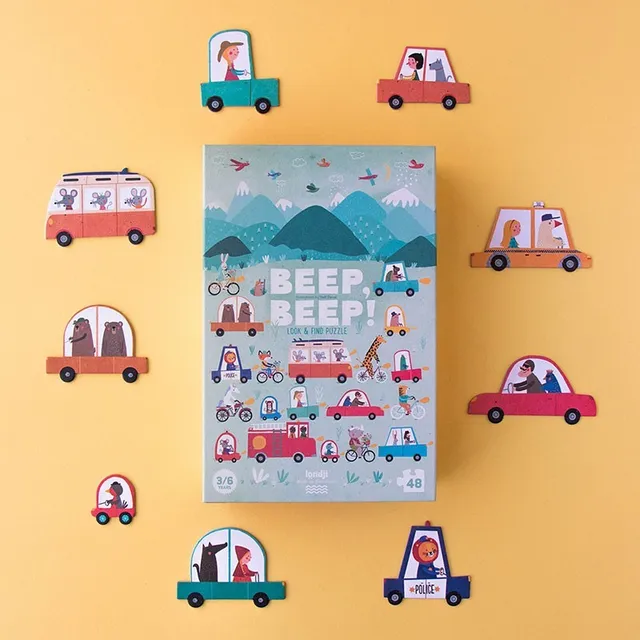 Londji Beep Beep! puzzle 48 pezzi gioco osservazione