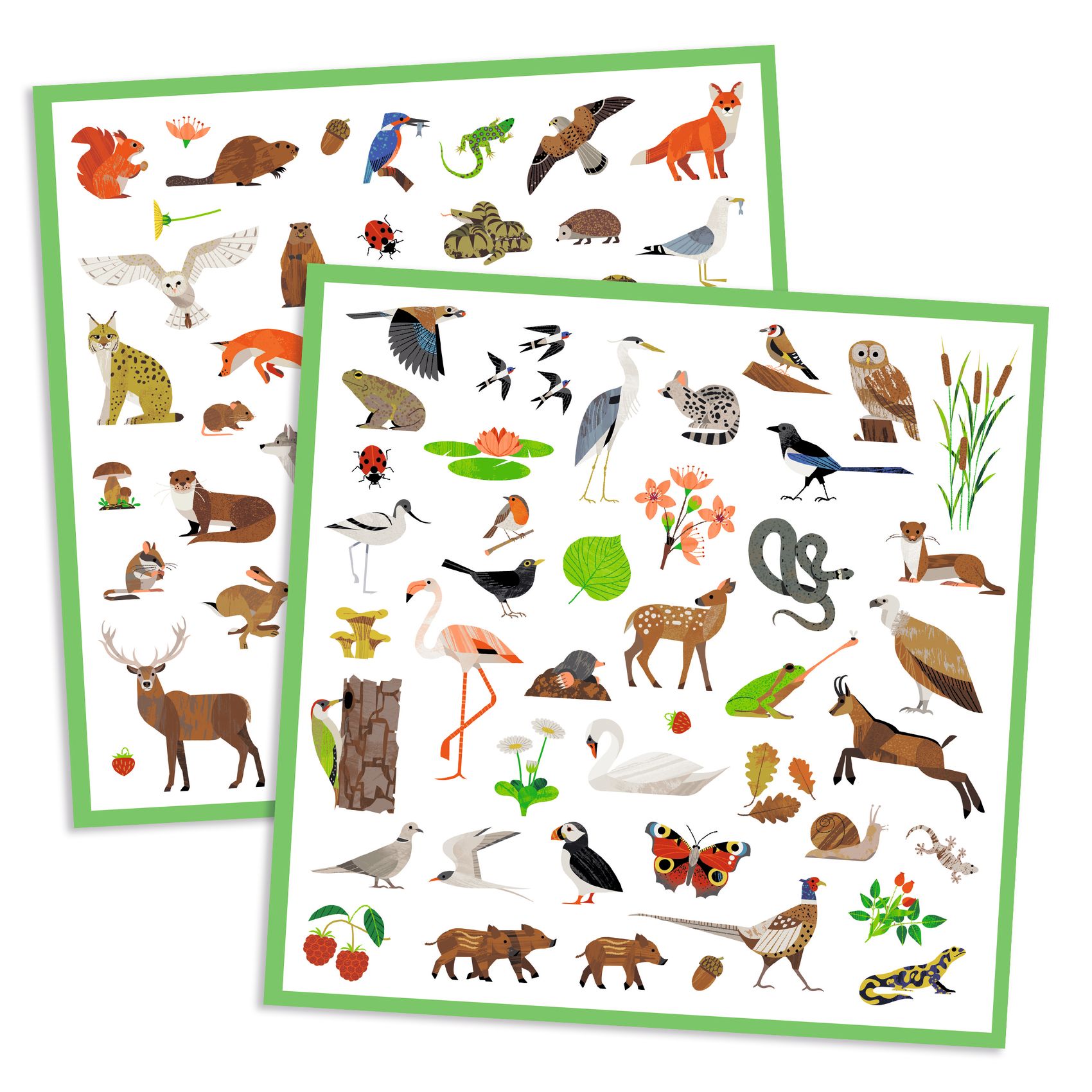 Djeco Fauna album 160 adesivi bambini carta FSC