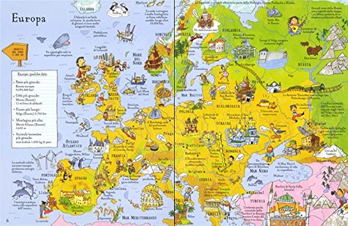 Usborne Atlante Illustrato Libro Bambini con Mappa