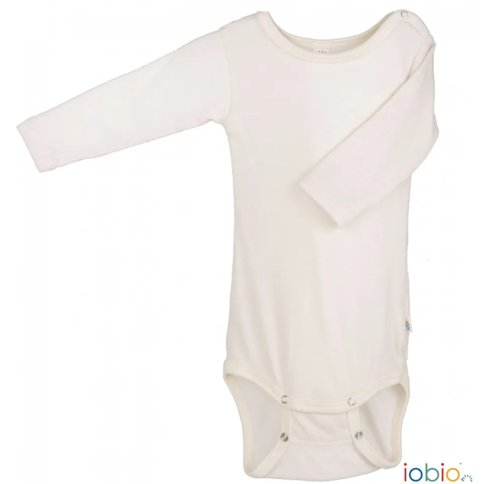Popolini body lana seta maniche lunghe ecru neonato