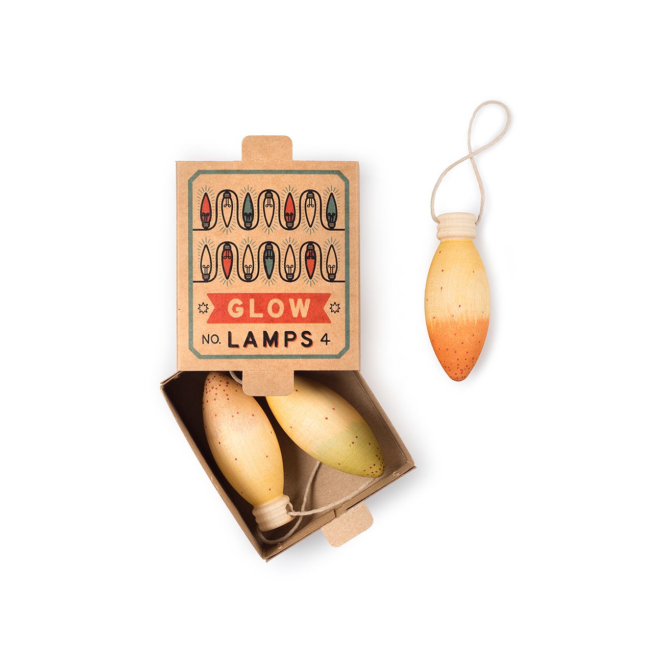 Onaments Nº4 Glow Lamps ornamenti legno 3 pezzi lampada