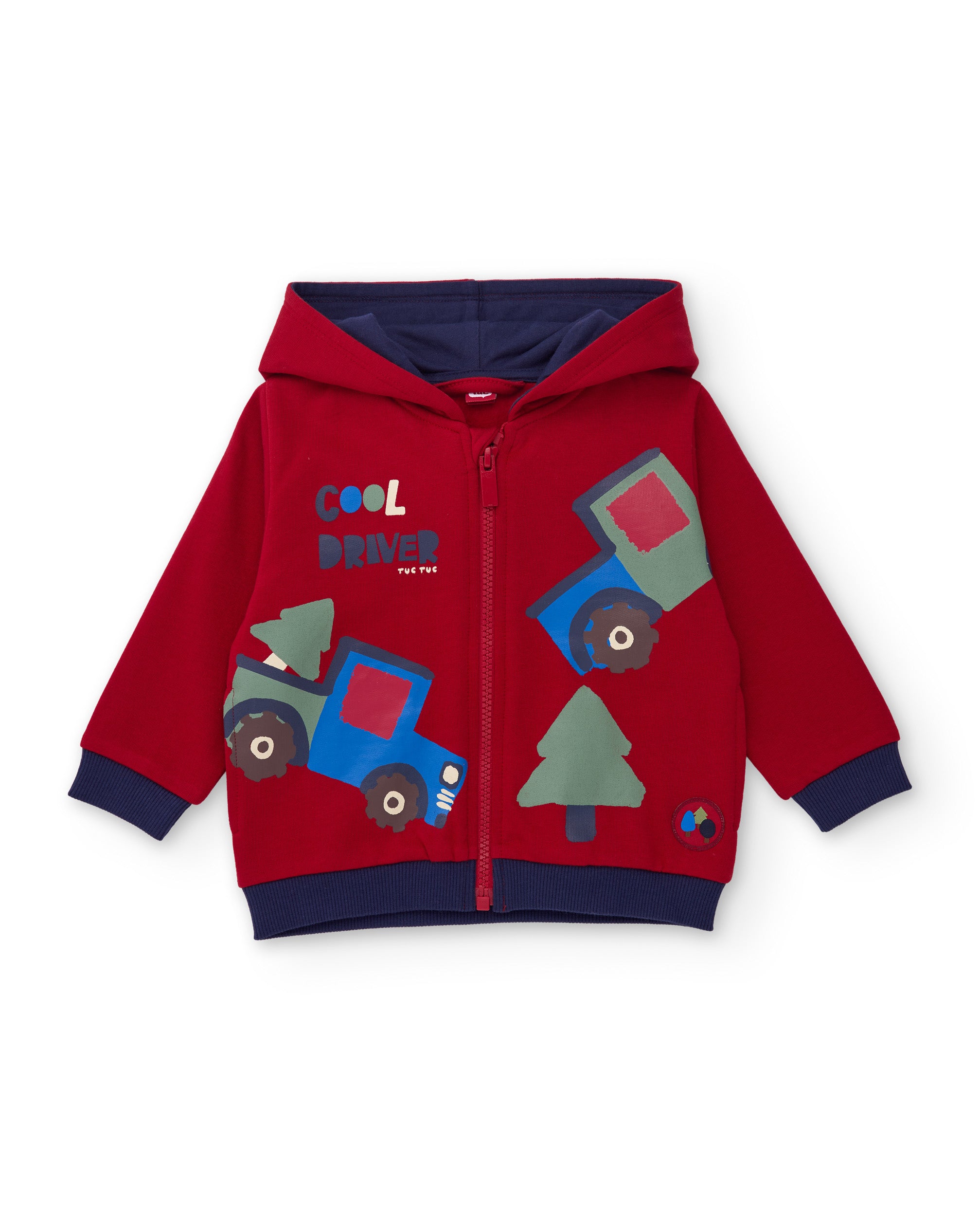 Tuc tuc Tuta bambino rossa in felpa con cappuccio