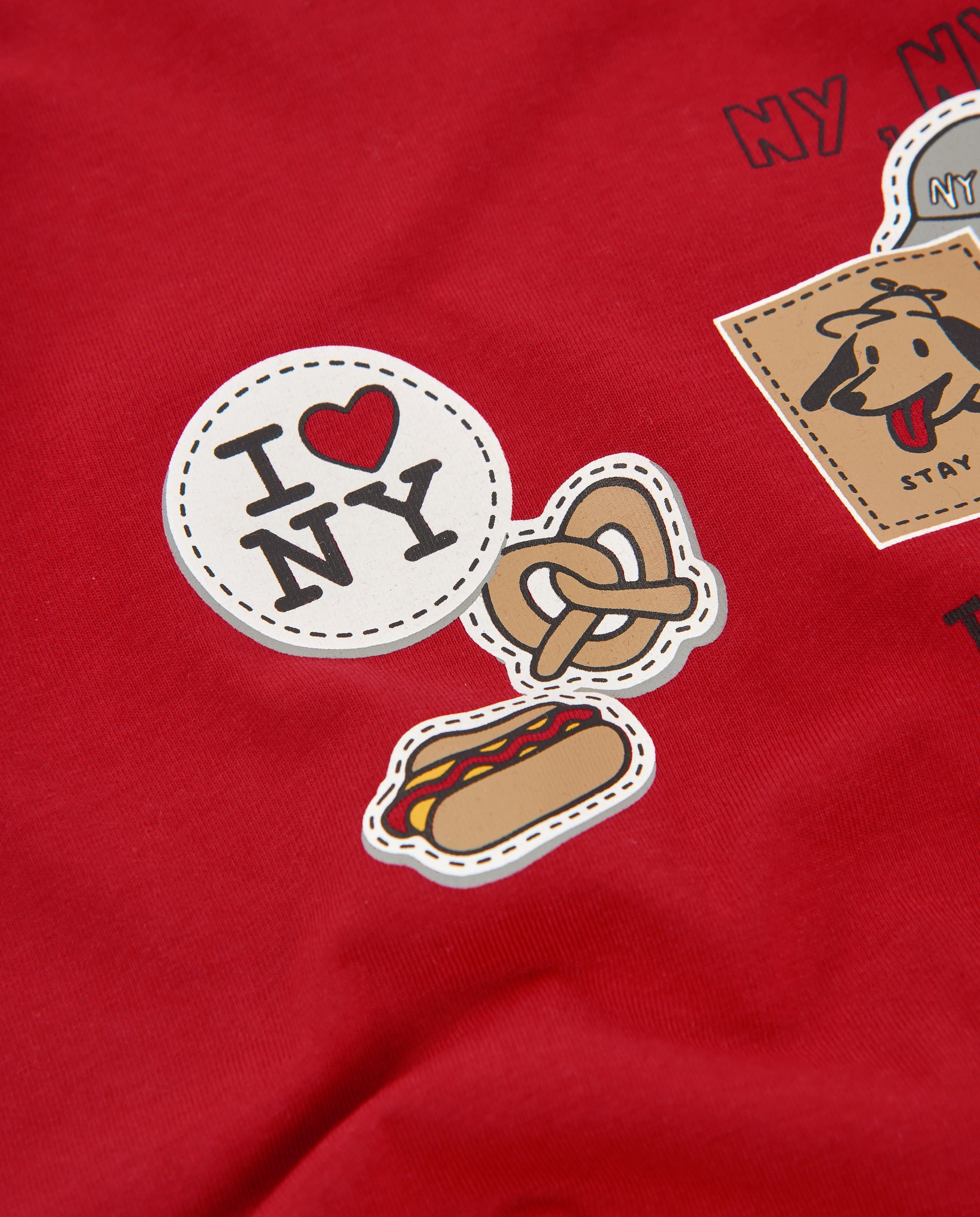 Tuc Tuc Hot Dog maglietta bambino rossa stampa New York