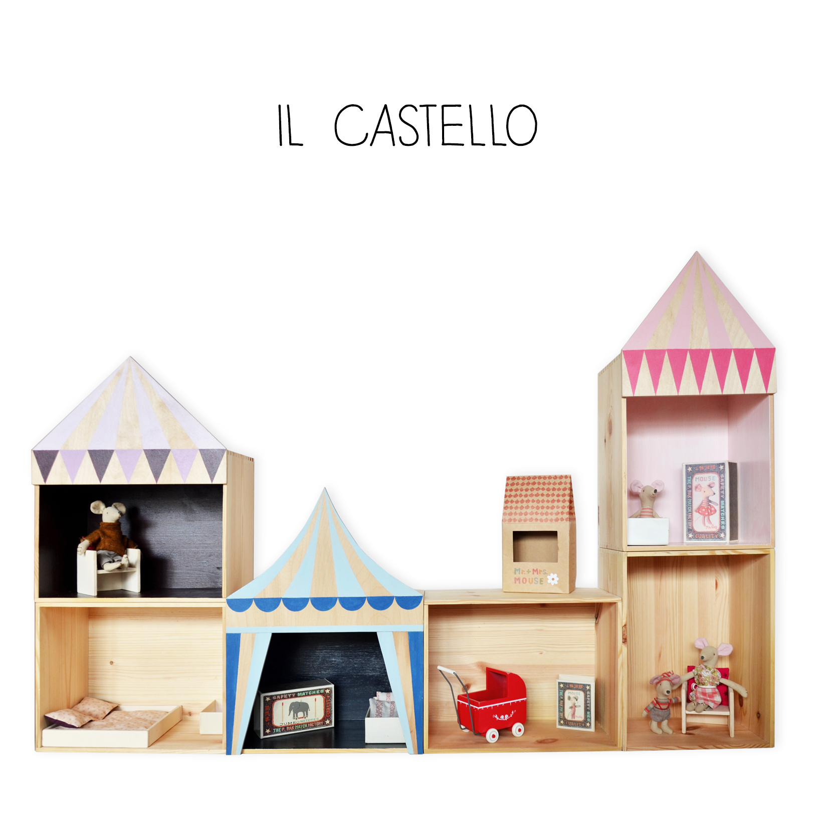 Baboo La Torre Libreria bambini pino 2 box