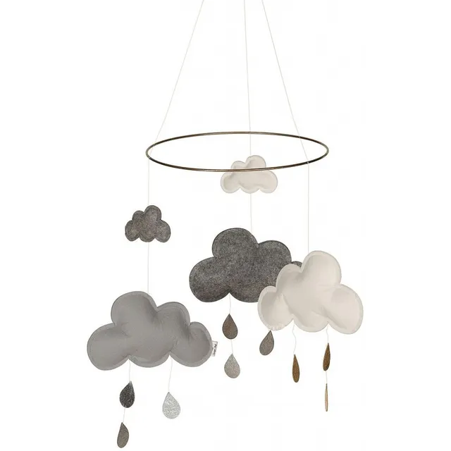 Konges Slojd Nuvole giostrina feltro grigio decorativa 60 cm