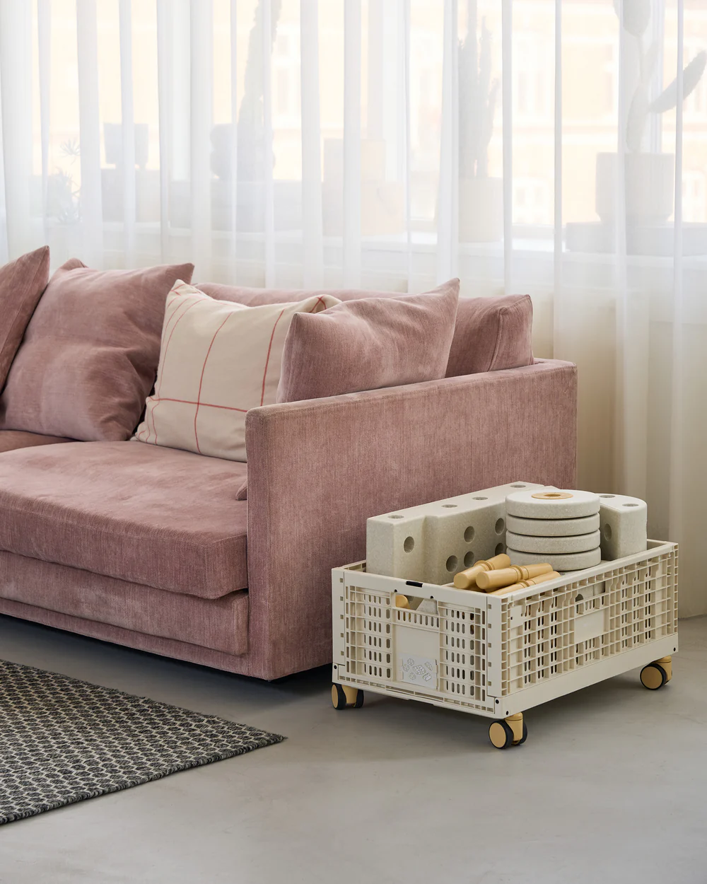 MODU Storage Crate rotelle Honey Yellow 4 pezzi