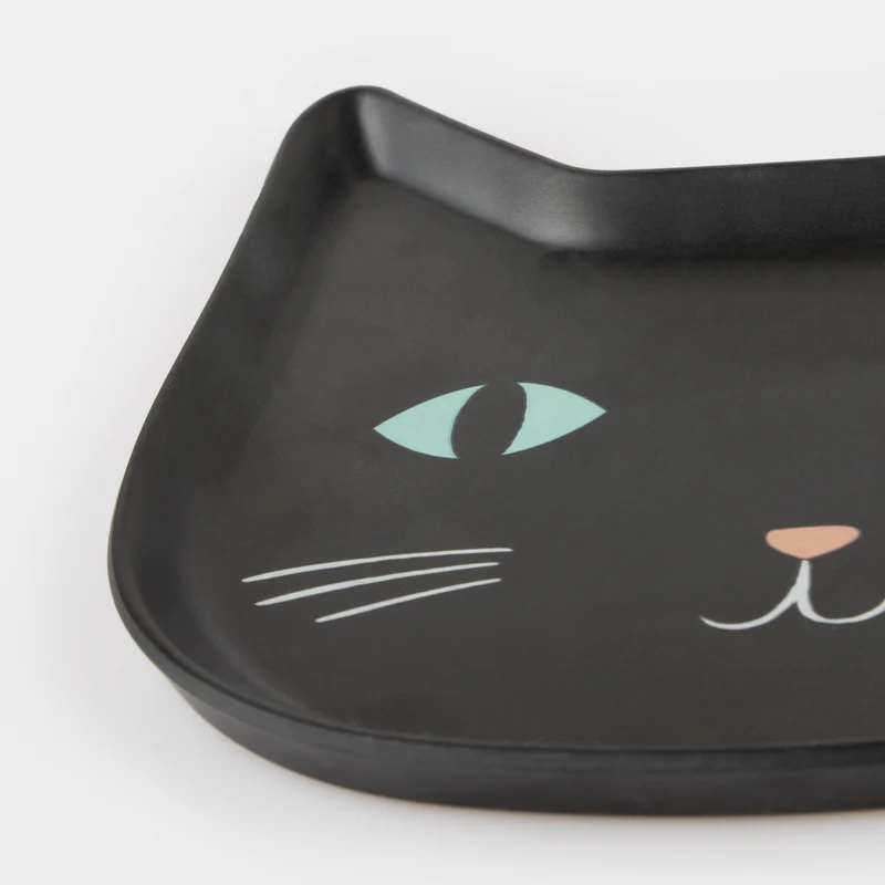 Meri Meri Gatto Nero piatto melamina Halloween 19 cm
