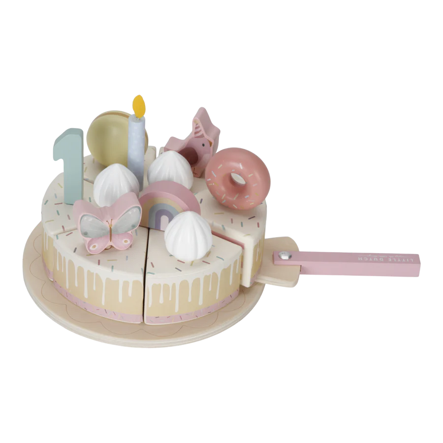 Little Dutch Birthday Cake 1-5 torta in legno rosa