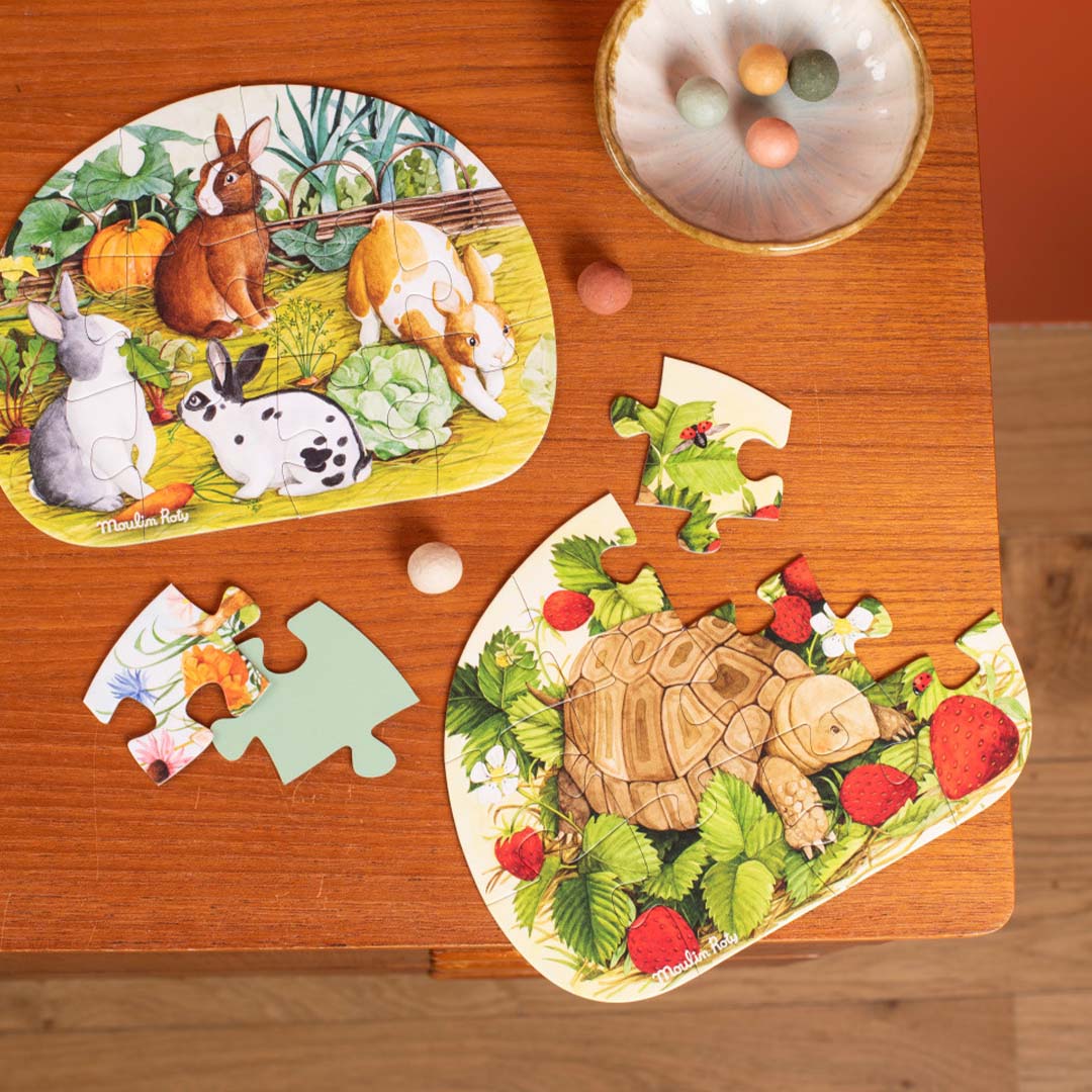 Moulin Roty Le Jardin puzzle animali giardino 4 puzzle