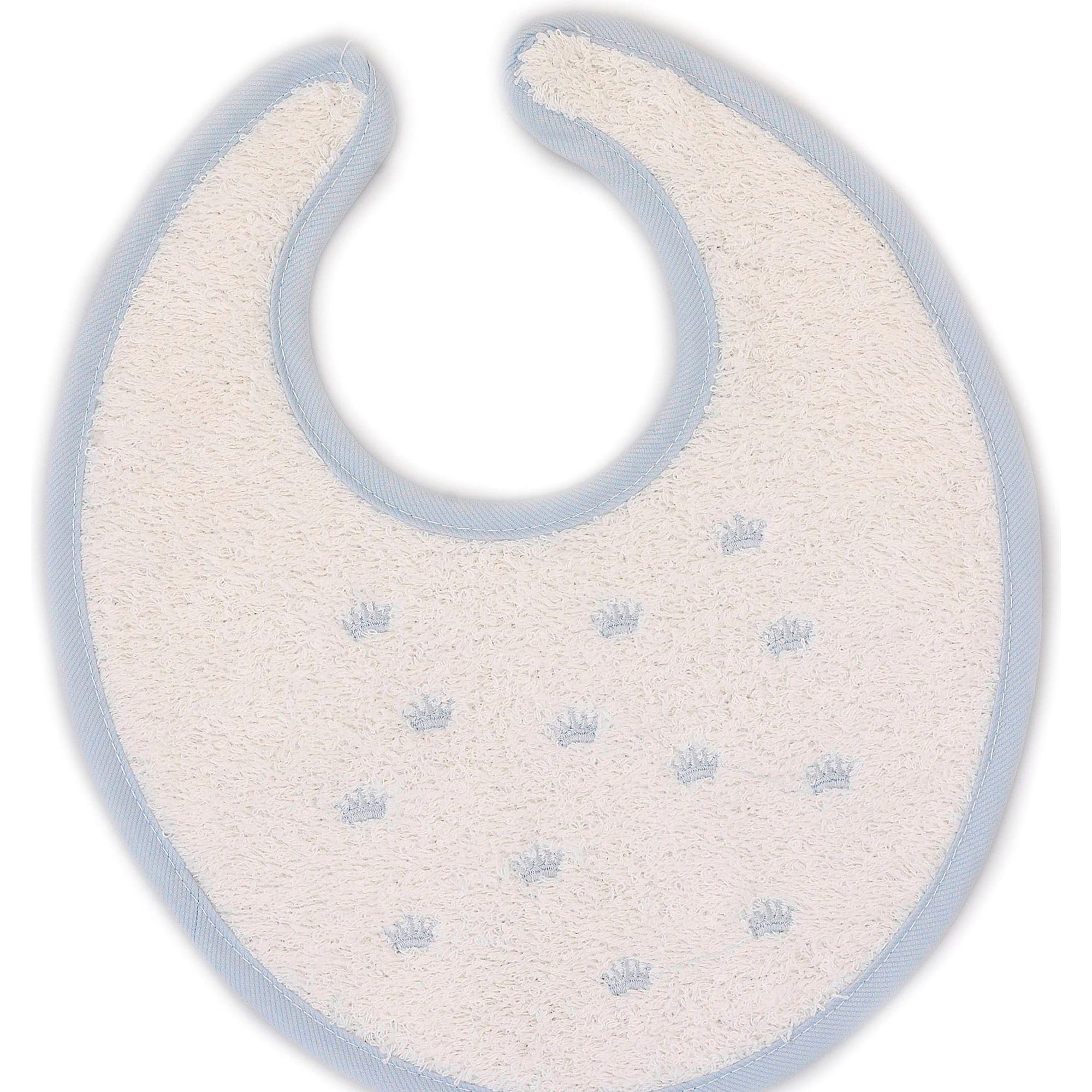 Babidu Bavaglino Celeste Cotone Velcro Girocollo Tondo