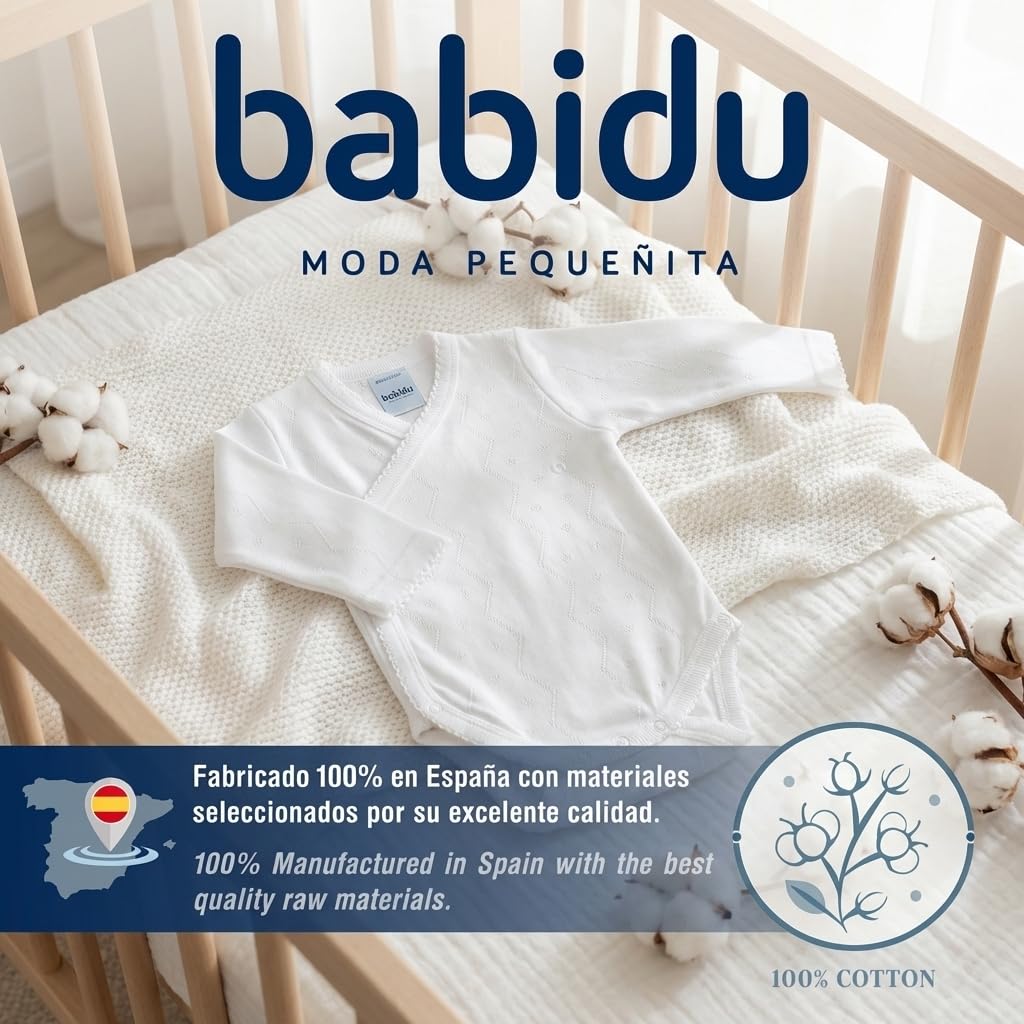 Babidu Body Incrociato Maniche Lunghe Cotone Primo Mese