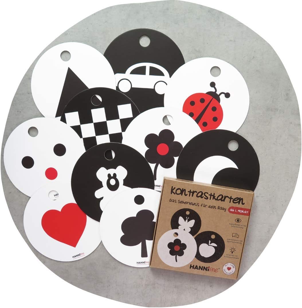HANNIline 1° mese carte contrasto bianco nero 10 pezzi