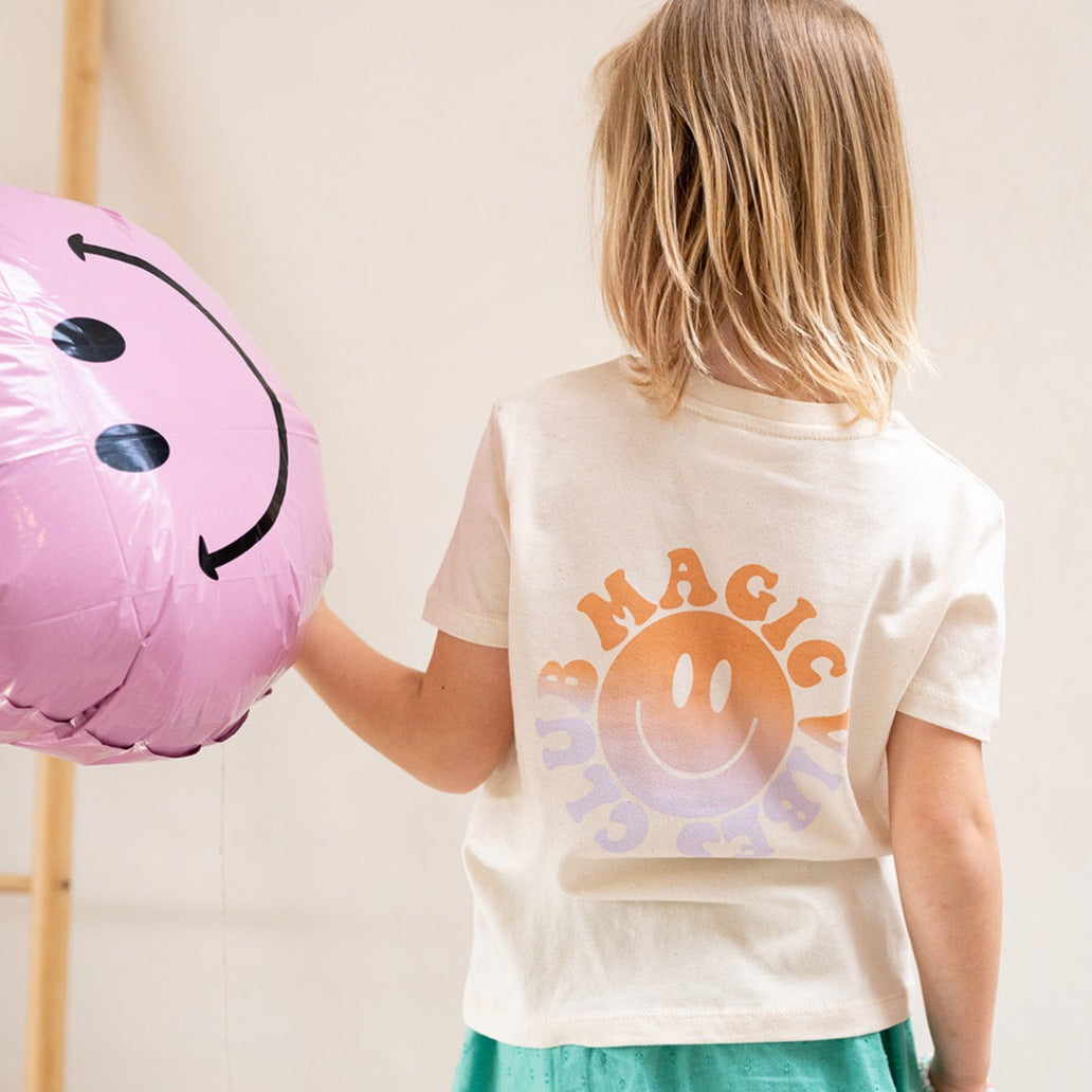 Ella and Rapha Magic Vibes Club t-shirt beige 3-4 anni cotone