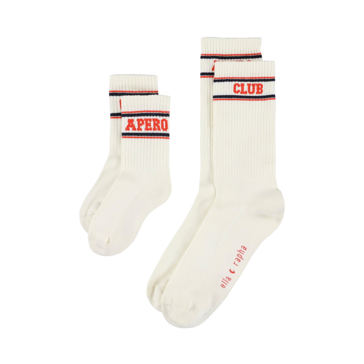 Ella and Rapha Apero Club calzini bianchi cotone unisex
