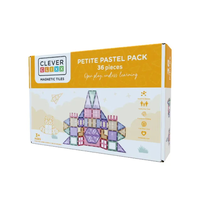 Cleverclixx Pastel costruzioni magnetiche 36 pezzi pastello
