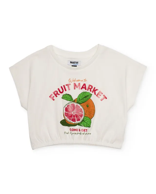 Tuc Tuc t-shirt bambina bianca frutta elastica