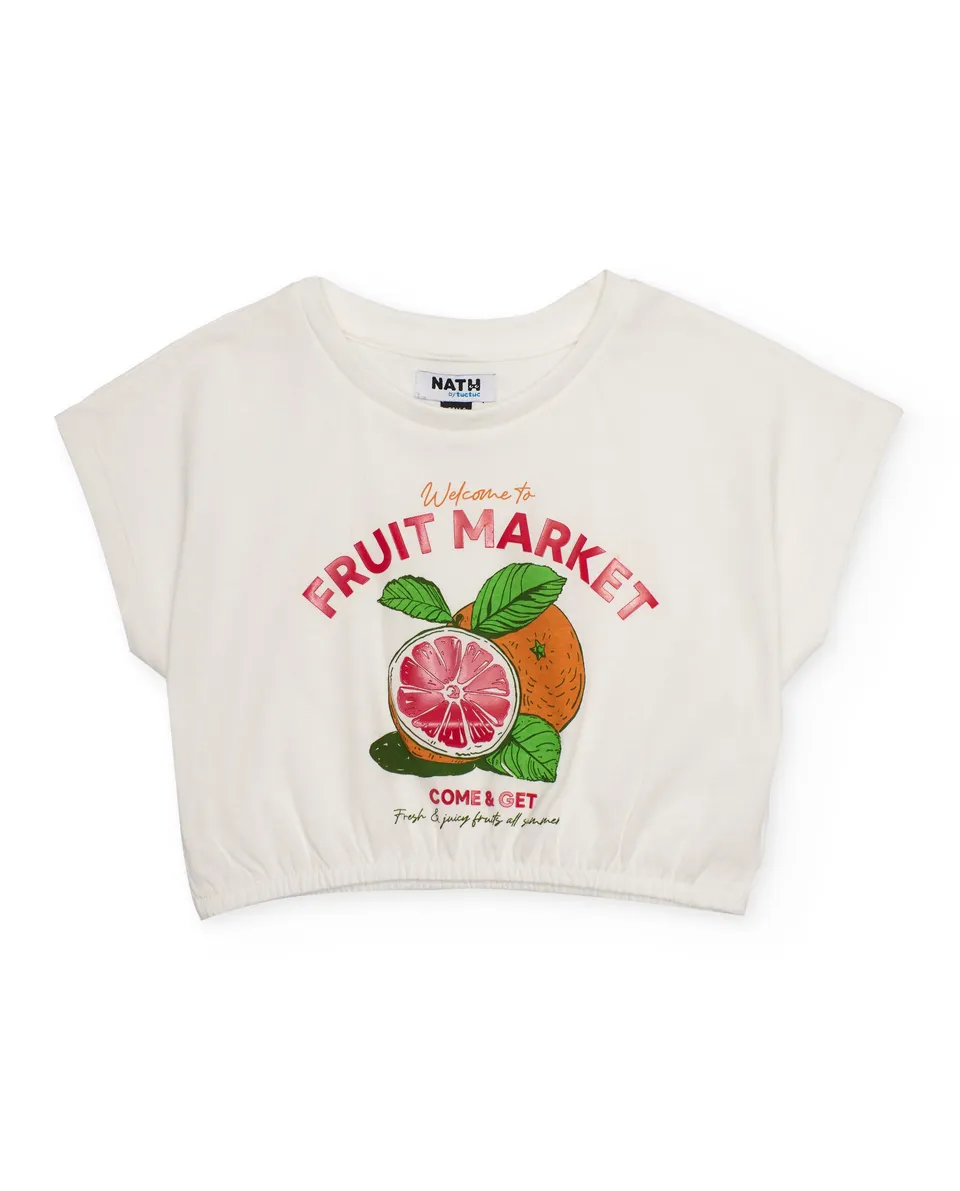 Tuc Tuc t-shirt bambina bianca frutta elastica