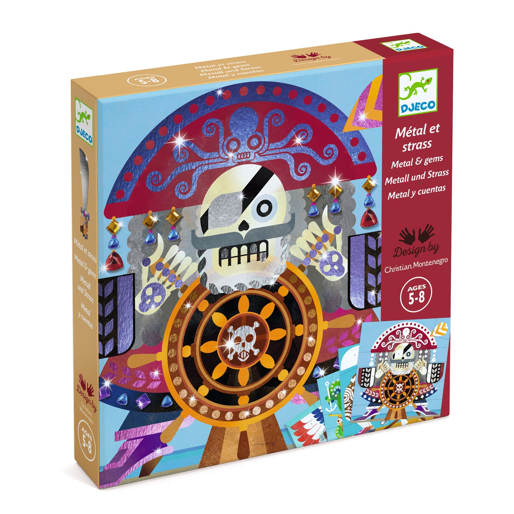 Djeco Foil Pictures Up and at'em! kit creativo pirati con strass