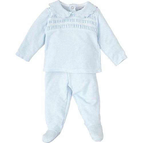 Babidu completino neonato maglia e ghetta cotone azzurro