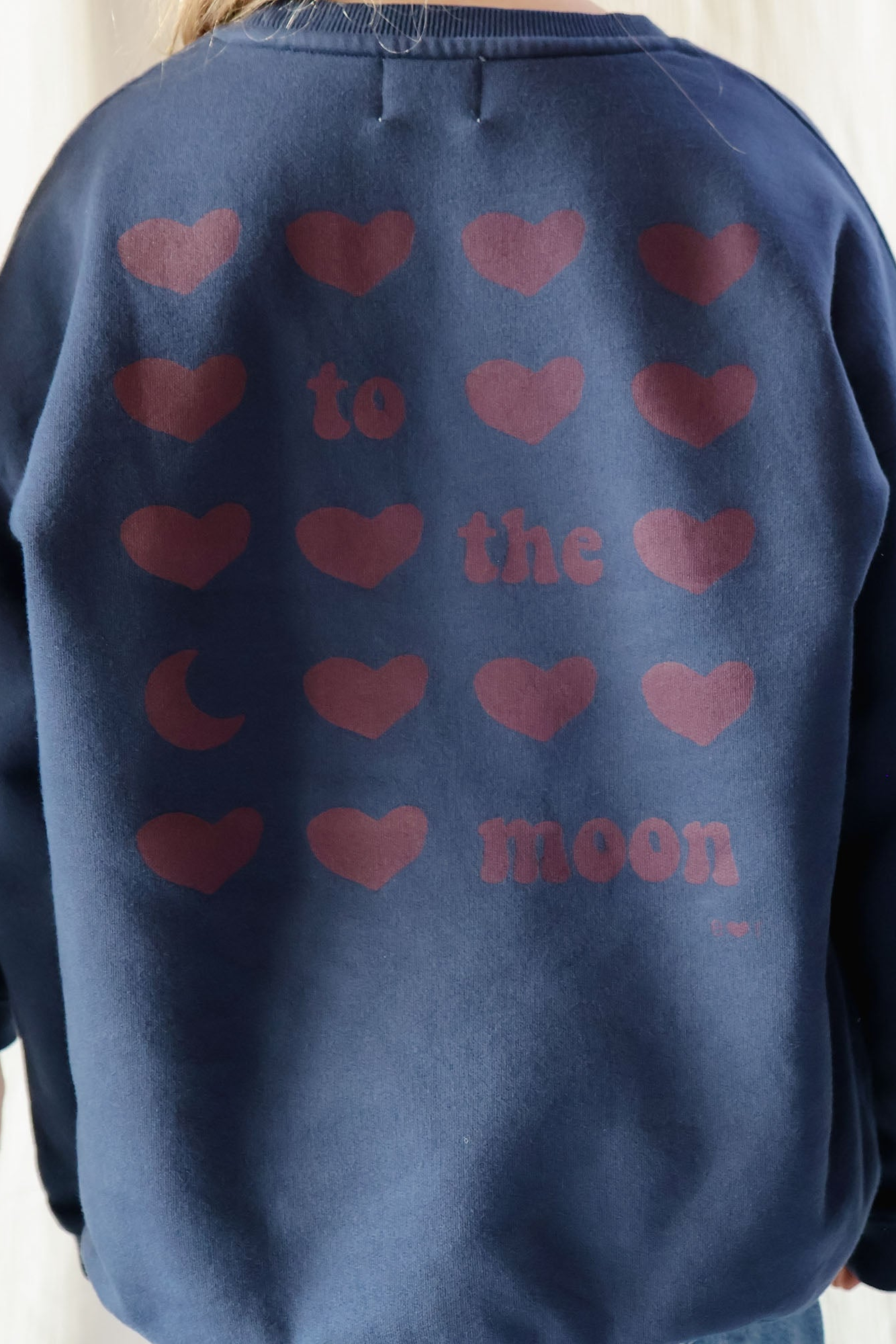 Ella and Rapha To the Moon Hearts felpa bambina blu