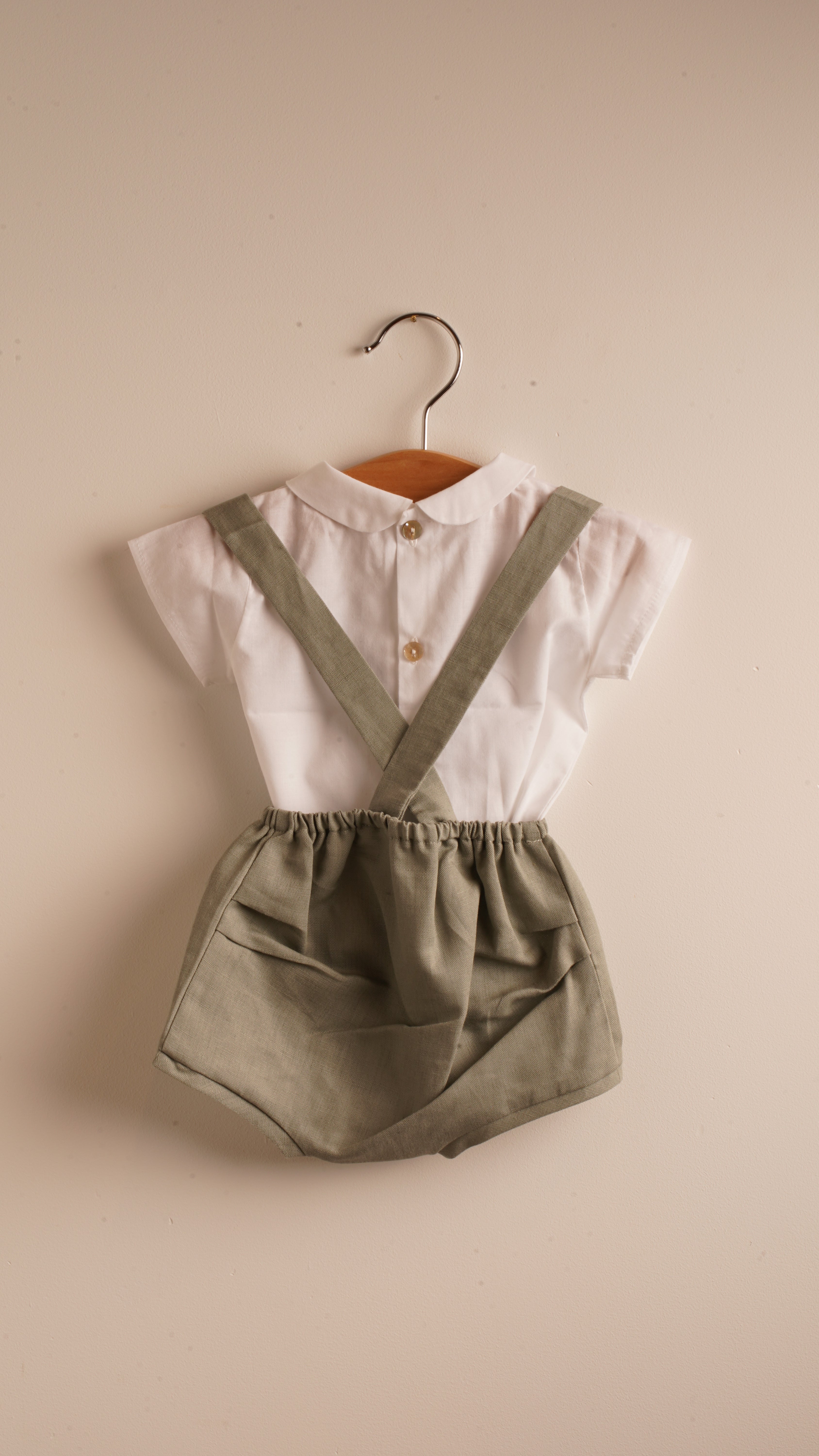 Mebi salopette neonato verde foresta cotone