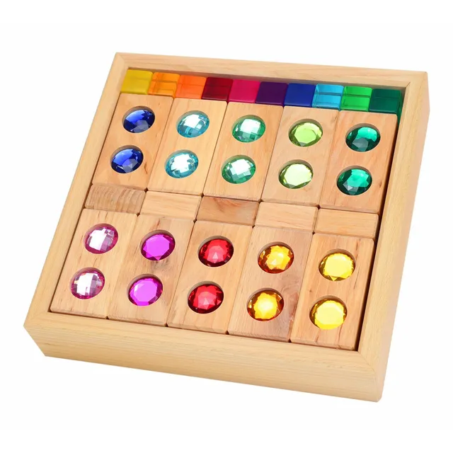 Bauspiel Small Color Street costruzioni legno 45 pezzi gemme