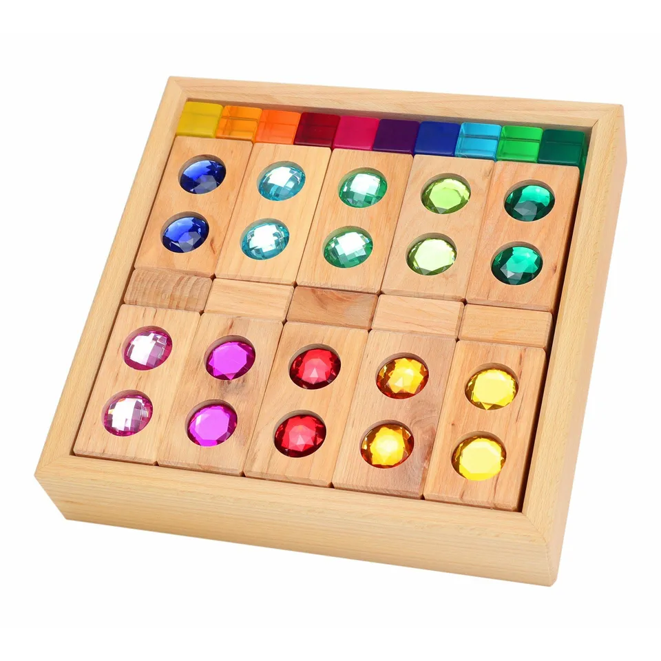 Bauspiel Small Color Street set costruzioni legno 45 pezzi