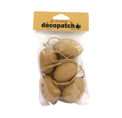 Decopatch uova cartapesta da appendere set 5 pz