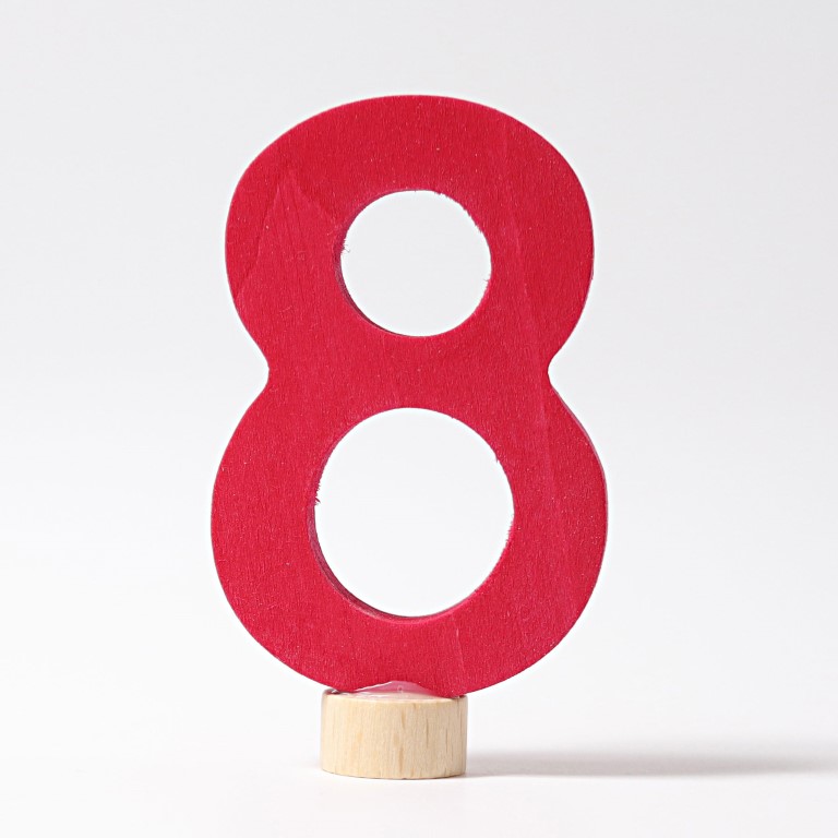 Grimm's numero 8 figura legno decorativa 9 cm