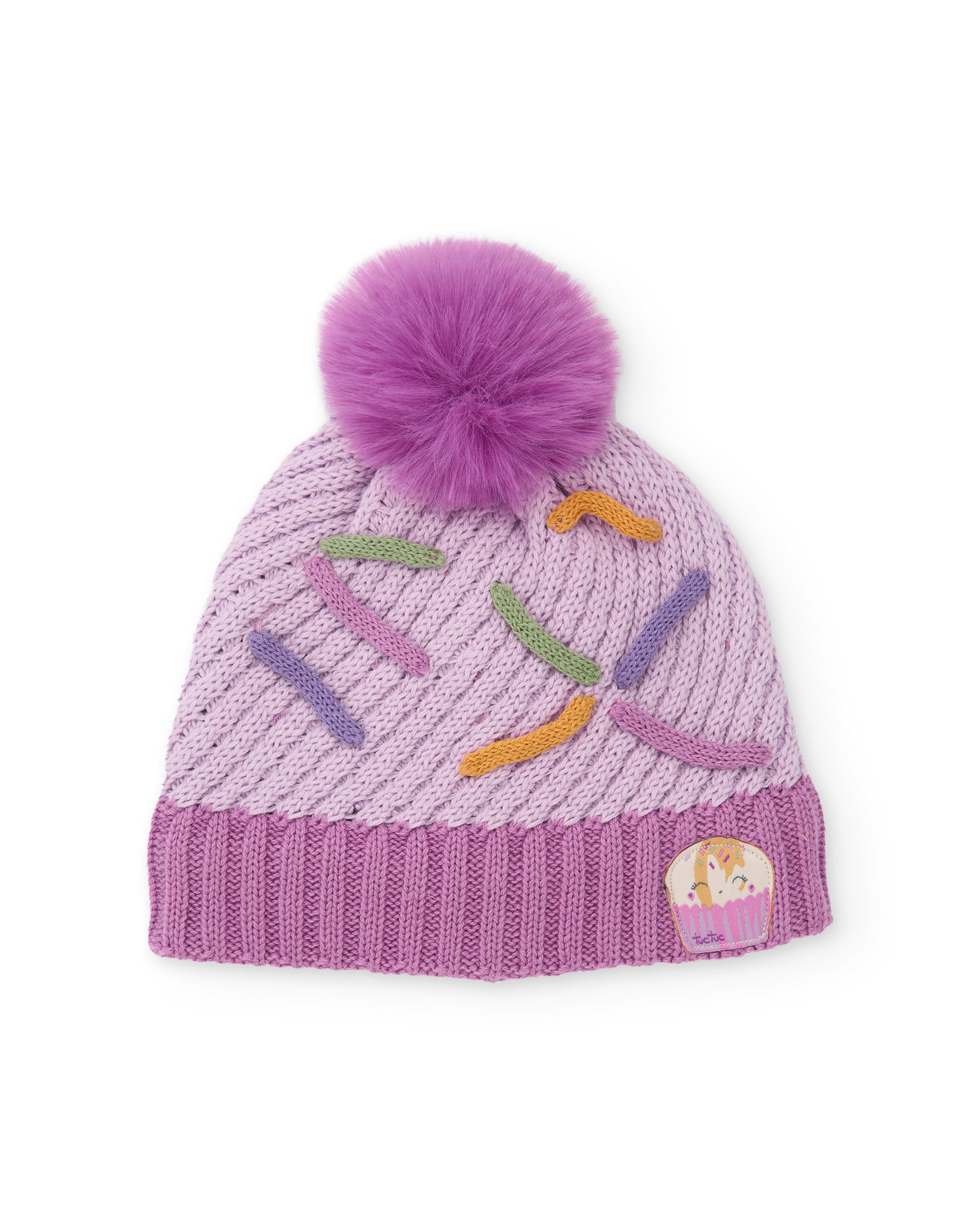 Tuc Tuc cappello neonata maglia pon pon lilla
