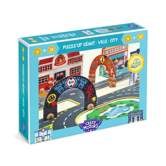 Djeco Crazy Motors Puzzl'Up Ville City puzzle pista 36 pezzi