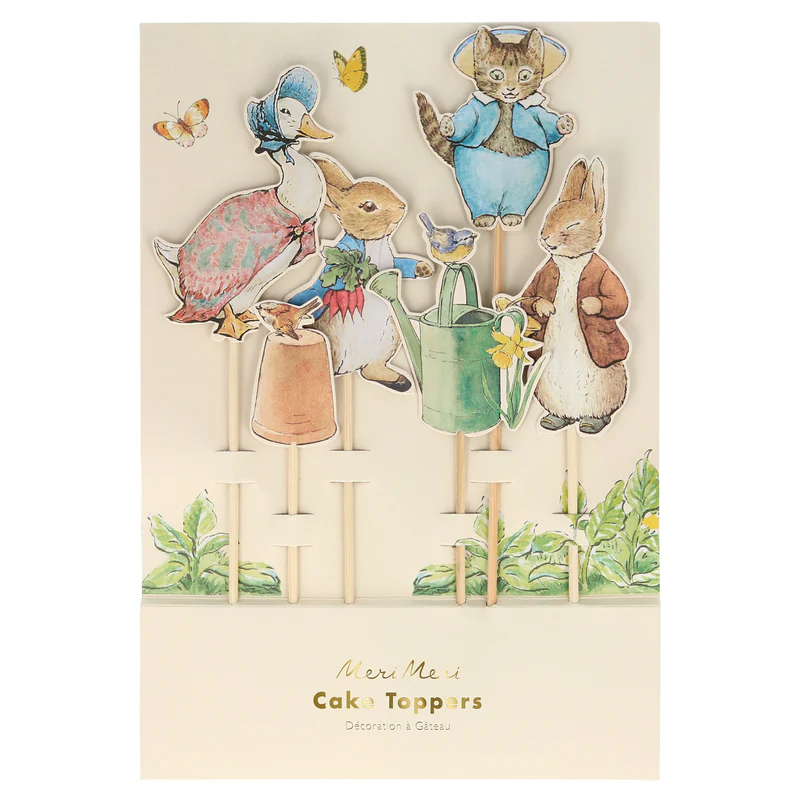 Meri Meri Peter Rabbit cake topper torta 6 pezzi