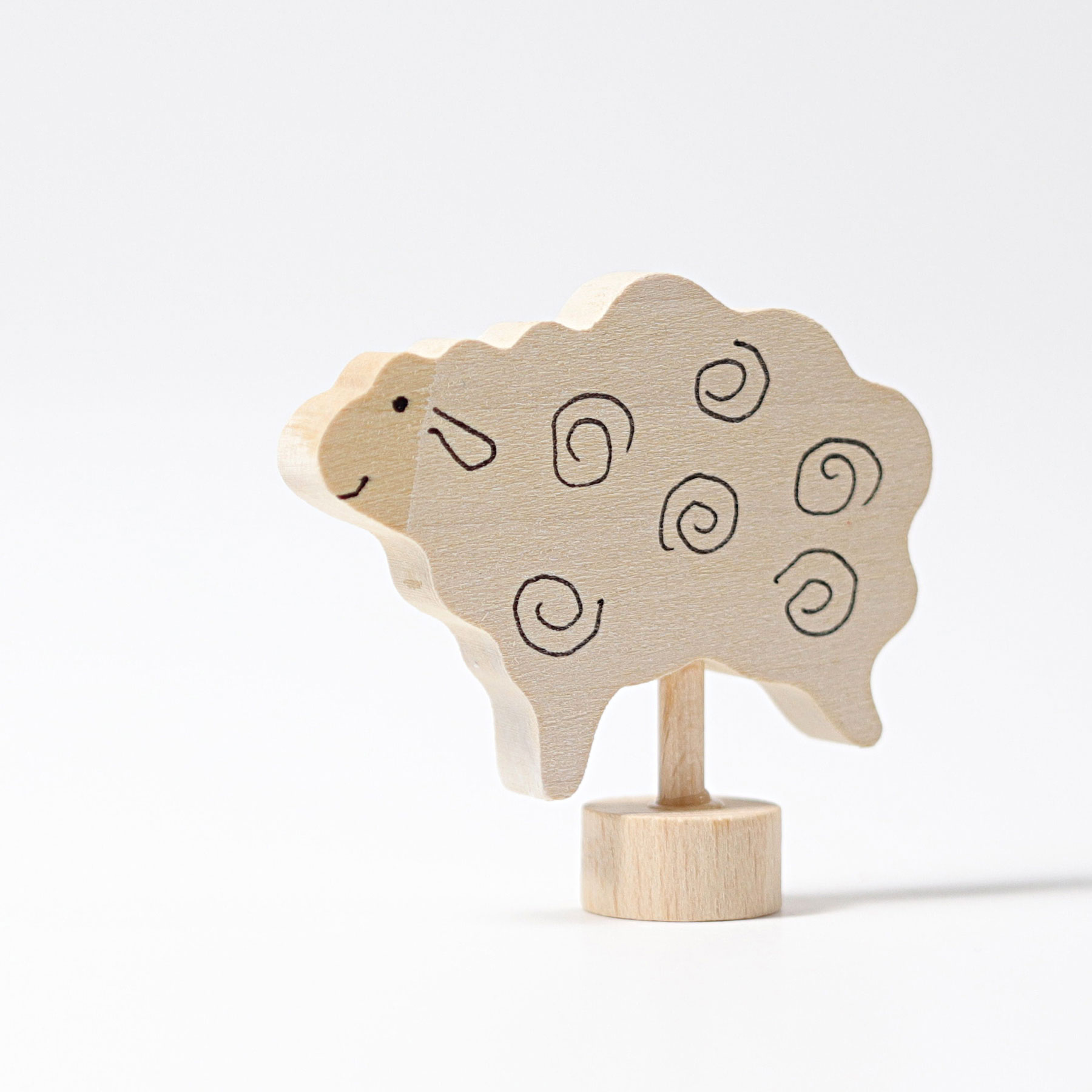 Grimm's Pecora Bianca figura in legno 5 cm dipinta a mano