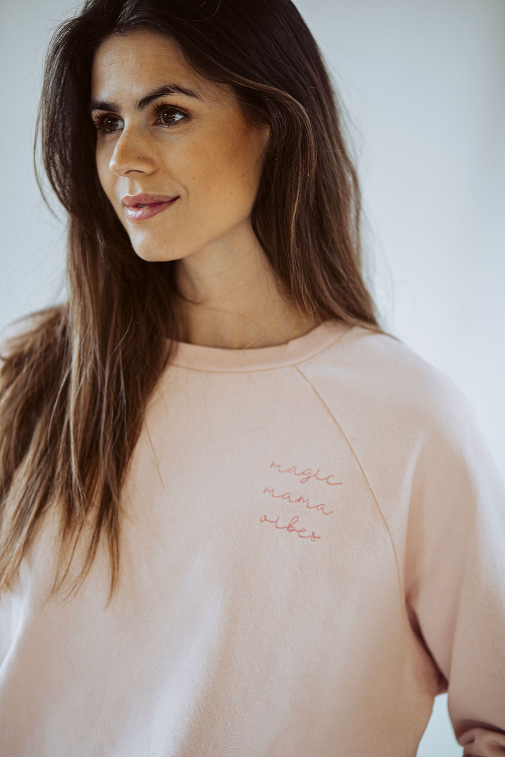 Ella and Rapha Mama Classic Fit felpa pearl rose cotone organico