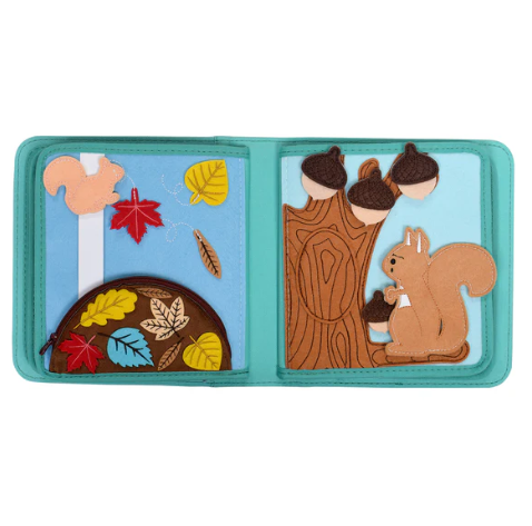 Quiet Book Montessori Foresta libro stoffa volpe 8 pagine