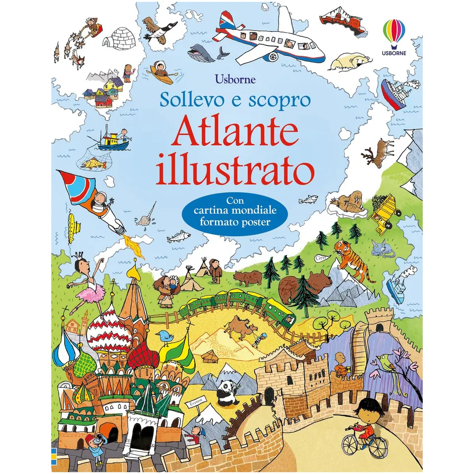 Usborne Atlante Illustrato Libro Bambini con Mappa