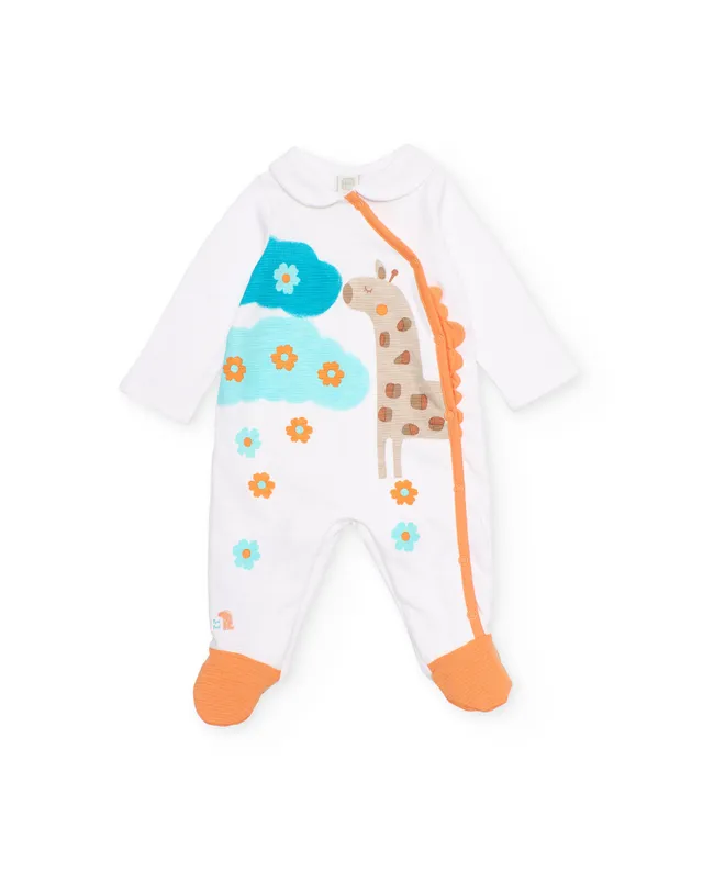 Tuc Tuc pagliaccetto neonata con piedini bianco giraffa