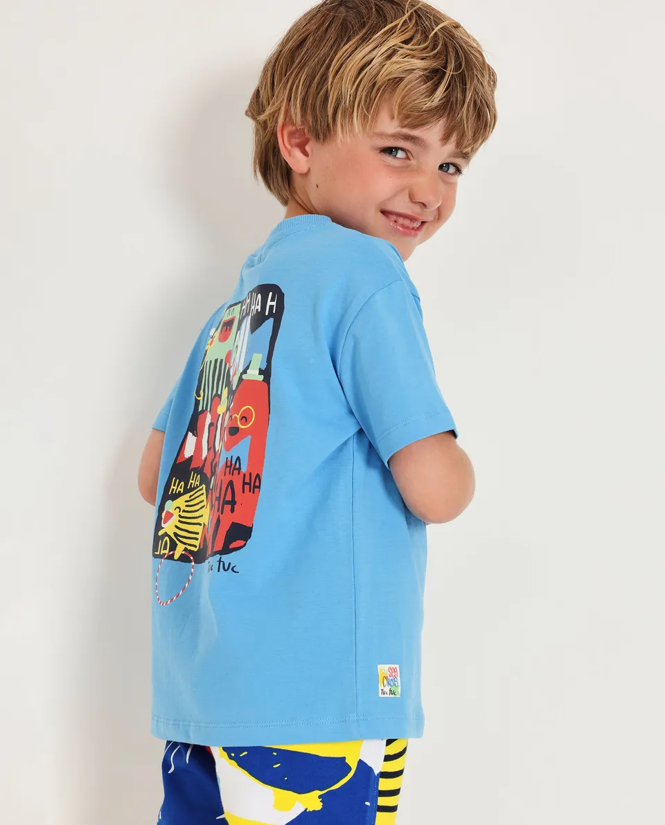 Tuc Tuc Maglietta bambino blu pesce pagliaccio jersey