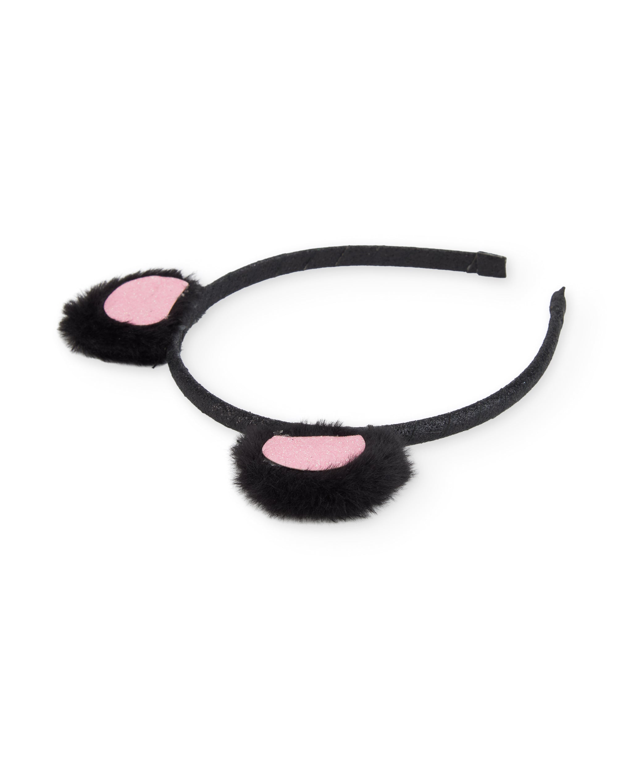 Tuc Tuc cerchietto bambina orecchie peluche nero glitter