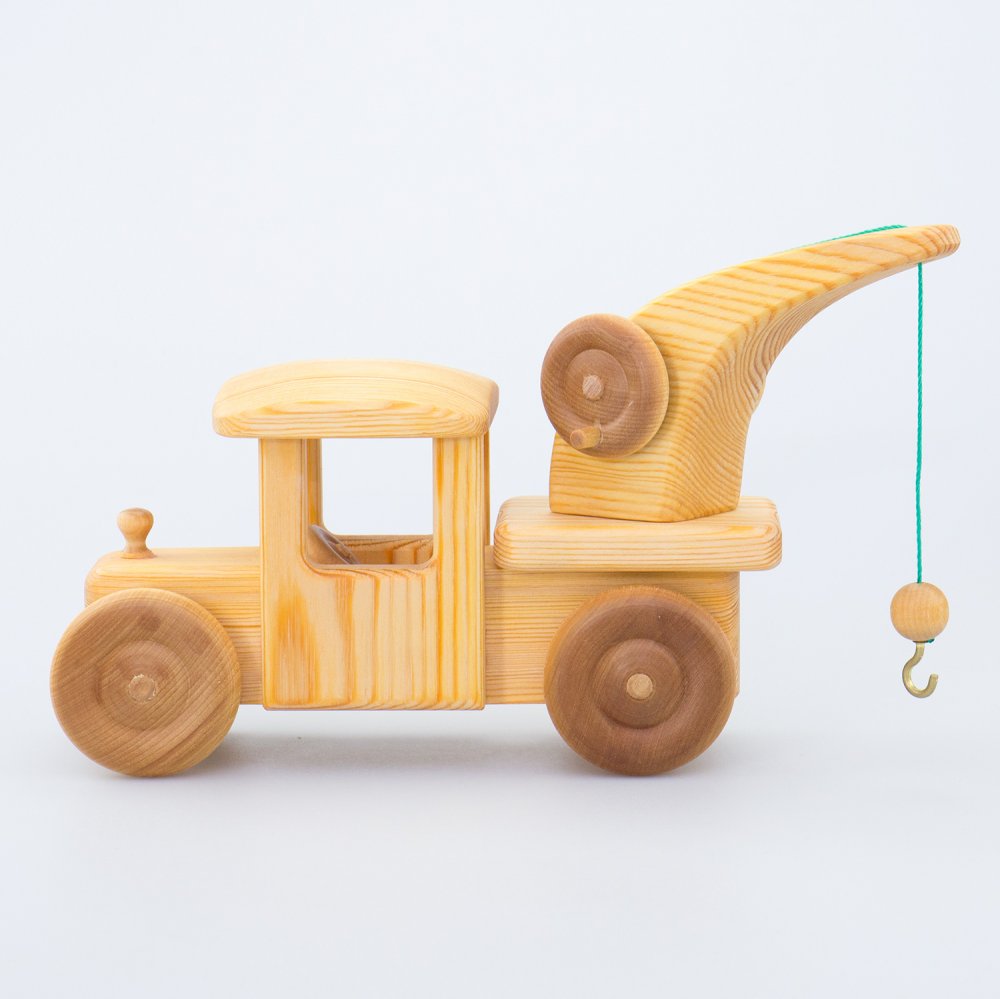 Drei Blätter Camion Gru da Traino camion legno 68 cm