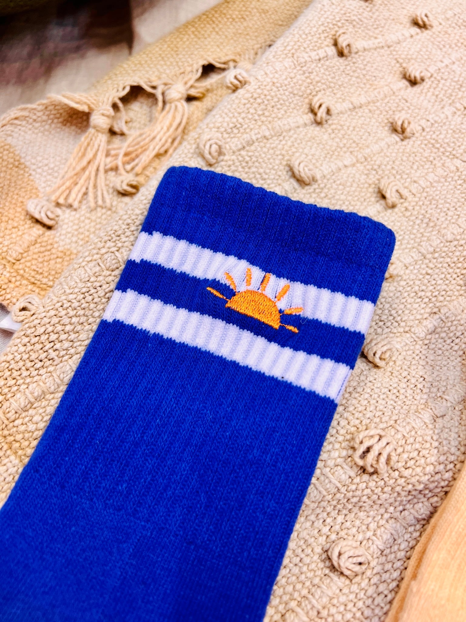 Ella and Rapha BLUE SUNRISE calzini blu cotone unisex