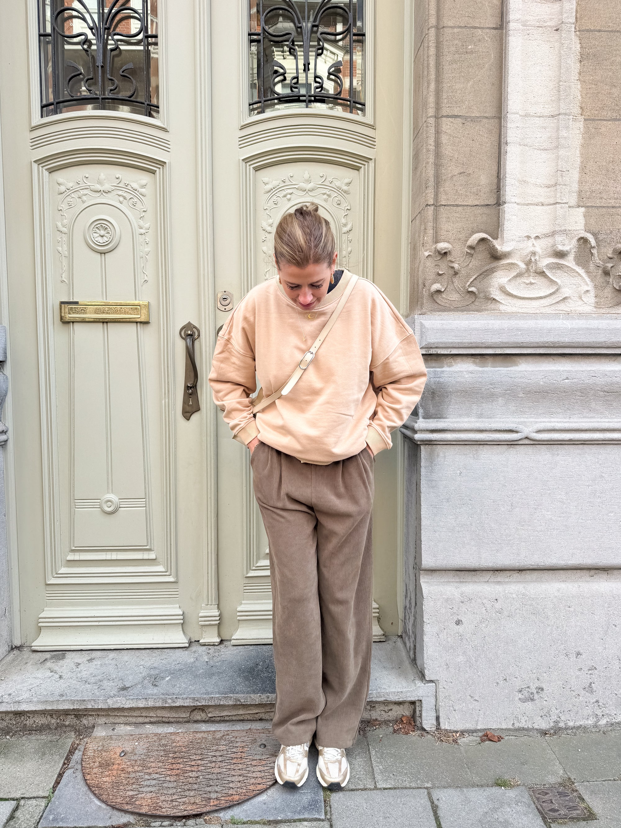 Ella and Rapha Eye of the Moon felpa beige S/M cotone