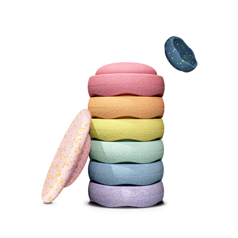 Stapelstein Original Spring Pastel set 6 elementi + tavola