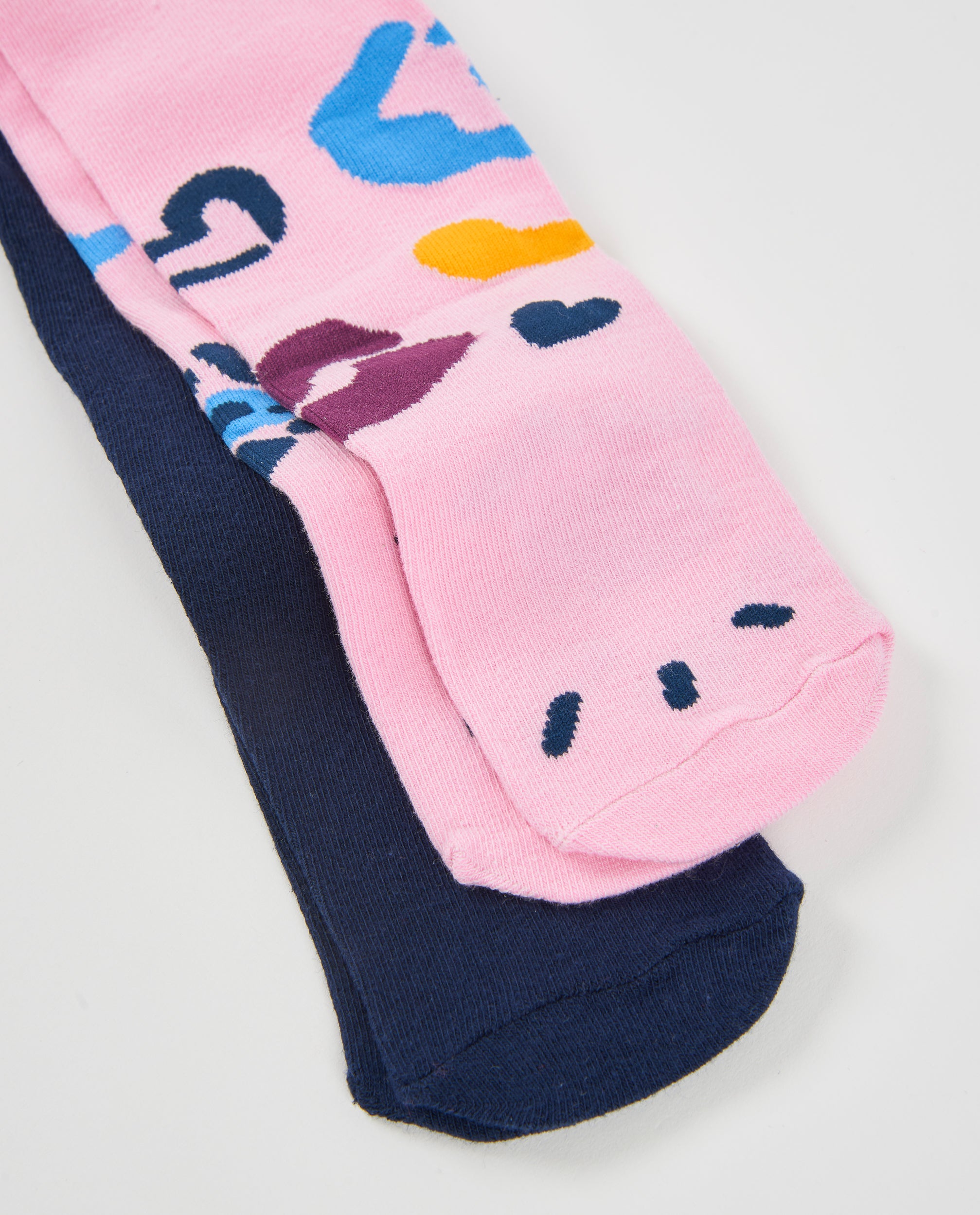 Tuc Tuc collant bambina rosa blu stampa multicolore 2 paia