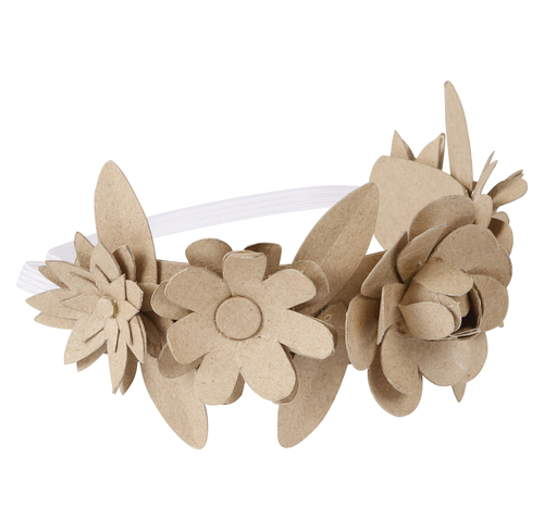 Décopatch corona ghirlanda fiori cartapesta 16 cm kraft