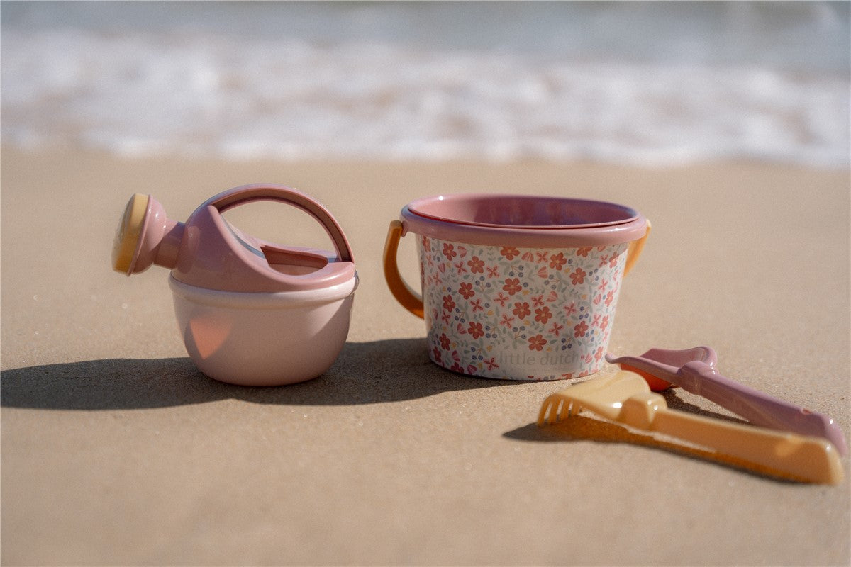 Little Dutch set giochi spiaggia rosa fiori 5 pezzi secchiello