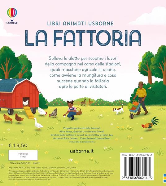 Usborne La fattoria libro finestrelle 3 anni