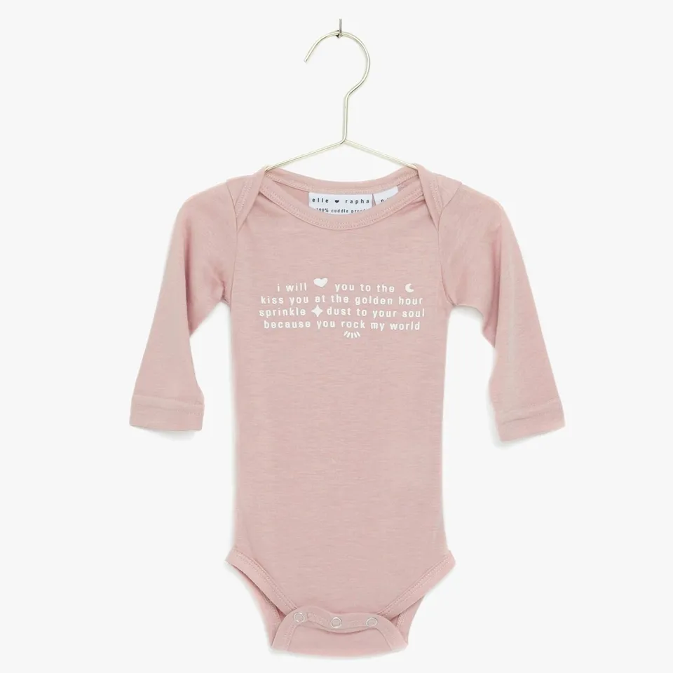 Ella and Rapha To The Moon body neonato rosa pastel